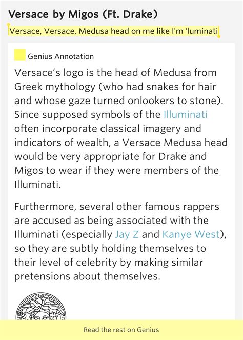 versace versace medusa head on me like i m illuminati|Migos – Versace Lyrics .